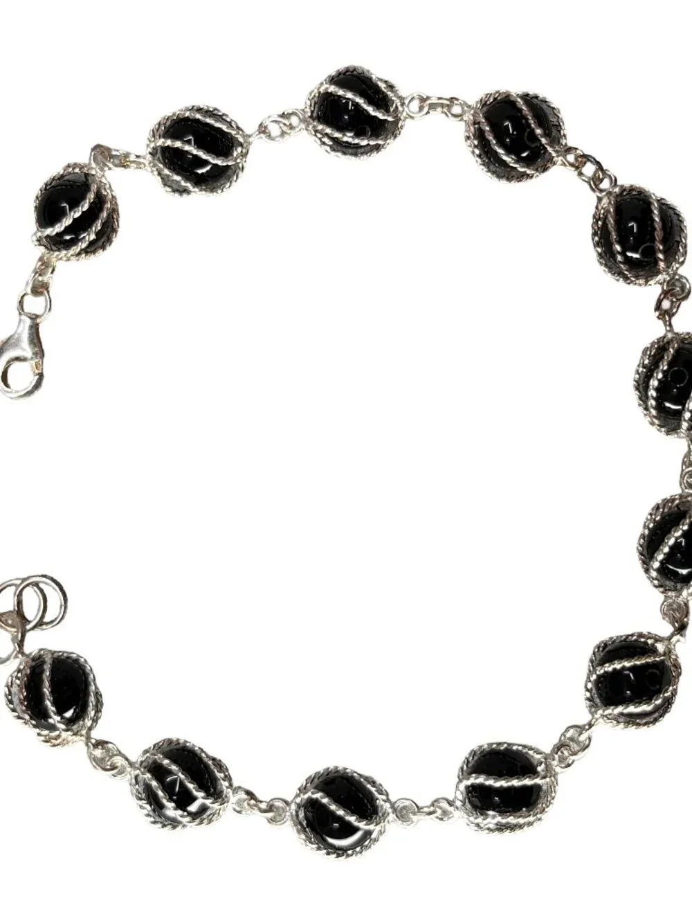 925 Sterling Silver Bead Bracelet 6.9